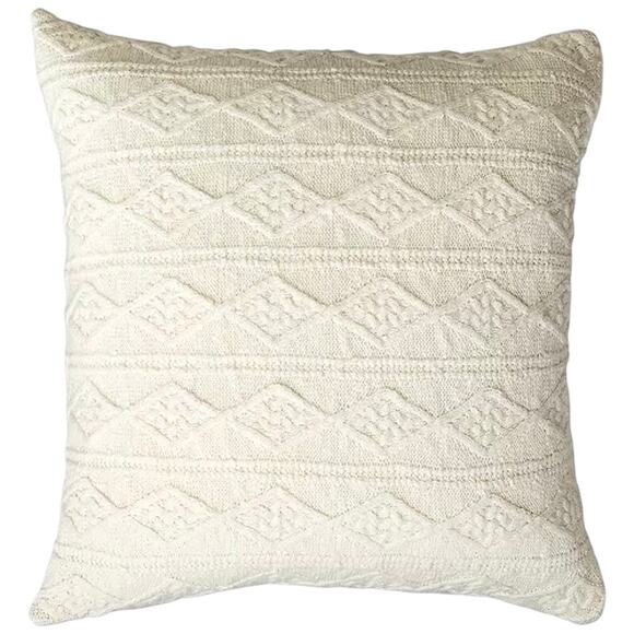 NEW RALPH LAUREN Large Woven Cream Bed Pillow / Couch Pillow – 20" x 20" - Picture 1 of 9